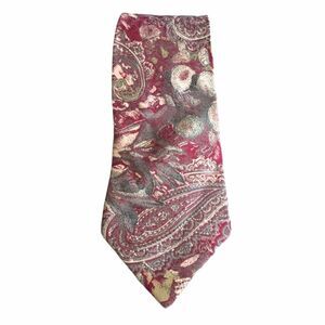 Elittee Floral Tie Magenta Green Silver White